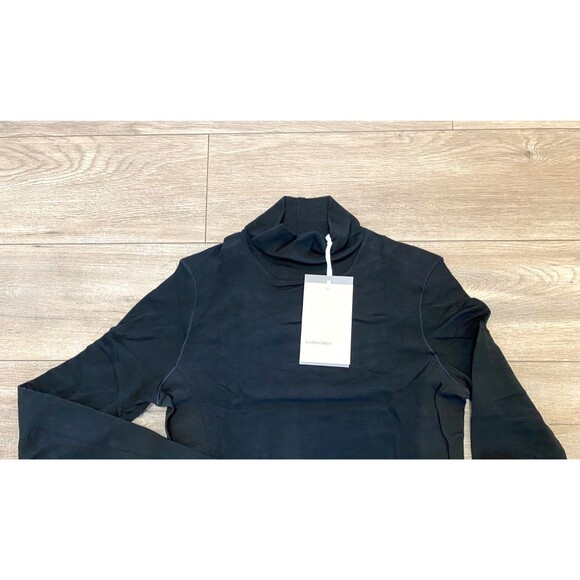 Icebreaker Merino Wool Queens Womens M Long Sleeve High Neck Bodysuit NWT Black - Picture 2 of 10